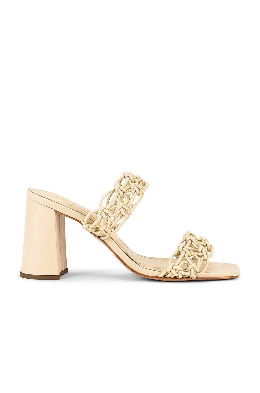 House of Harlow 1960 Braided Block Heel Sandal US 9.5 Beige
